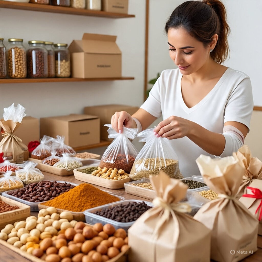 🛍️ Service d’emballage à domicile avec précision et attention ✔️ Emballage d’épices - noix - cadeaux - produits naturels ✔️ Emballage dans des sacs, des bocaux ou des boîtes sensorielles - portfolio - 0