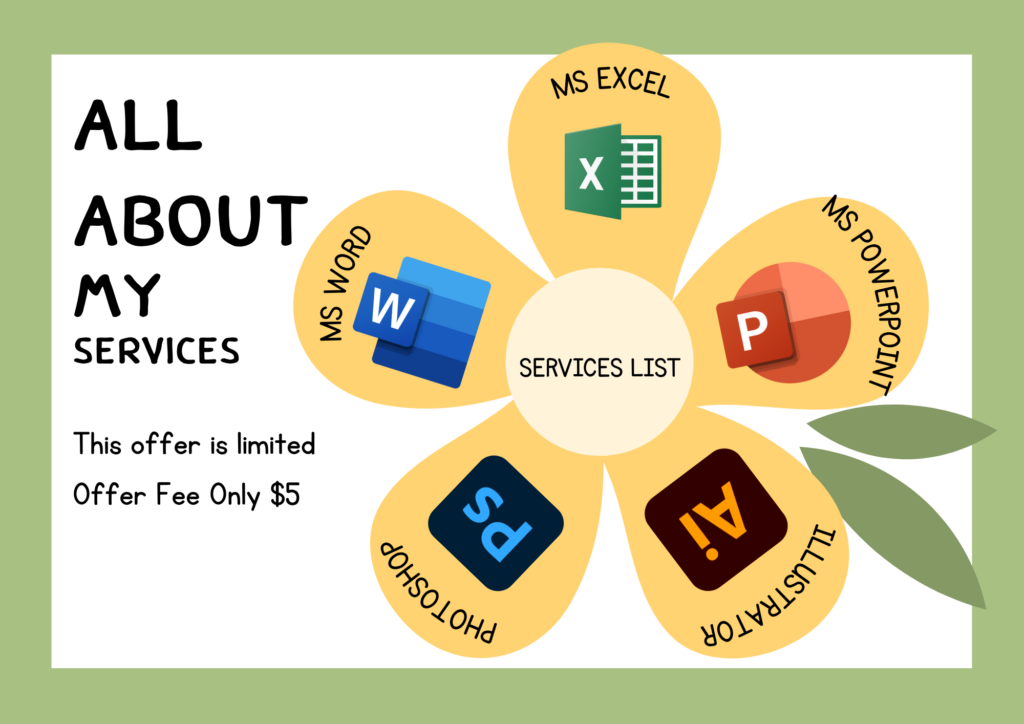 Je vous formerai à la conception graphique et aux outils MS Office avec des projets pratiques - portfolio - 0