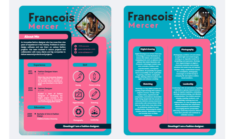 إليك قوالب السيرة الذاتية على CANVA! - portfolio - 1