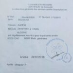 Certificat de scolarité master 2 Université d'aix Marseille