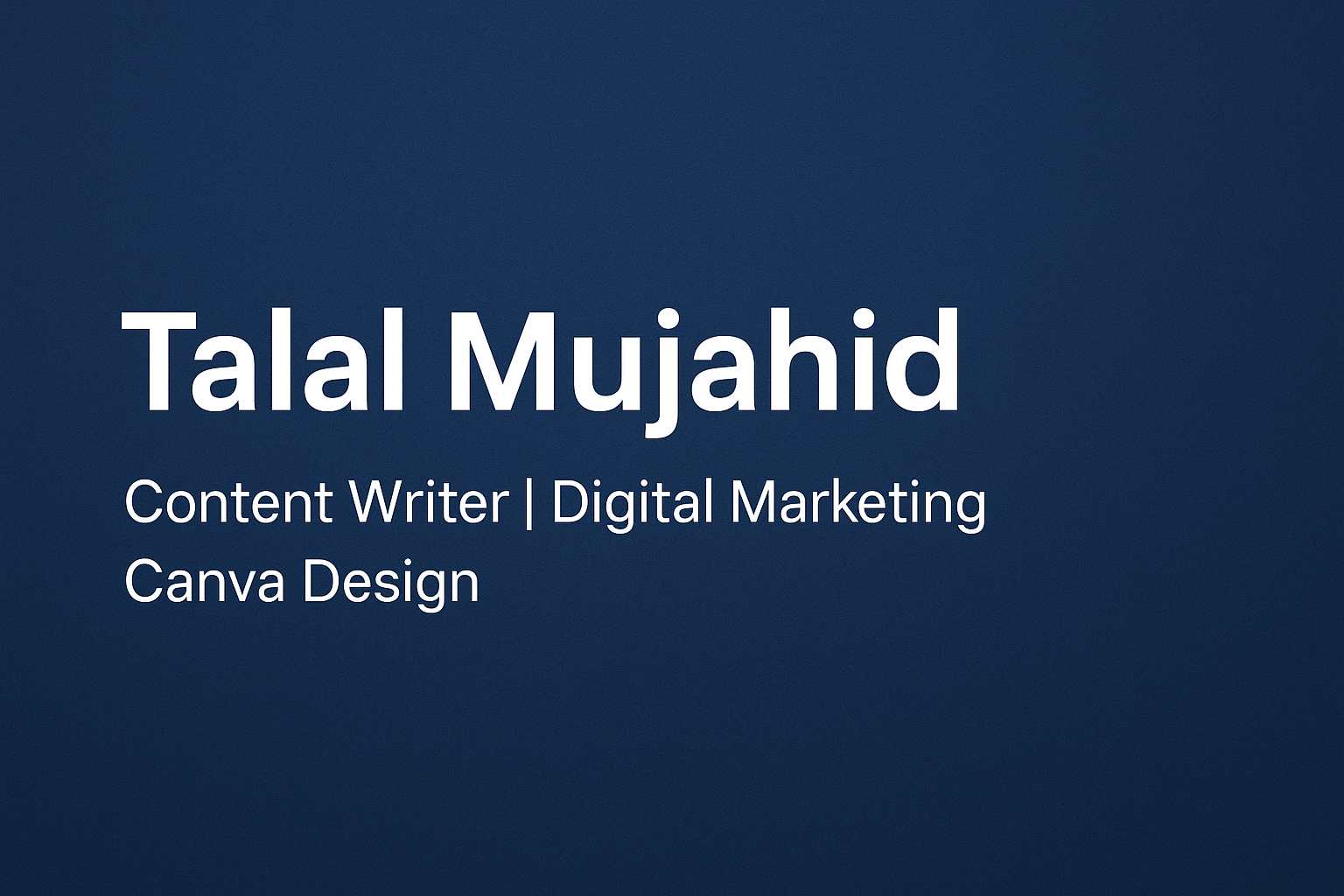 TALAL MUJAHID - cover