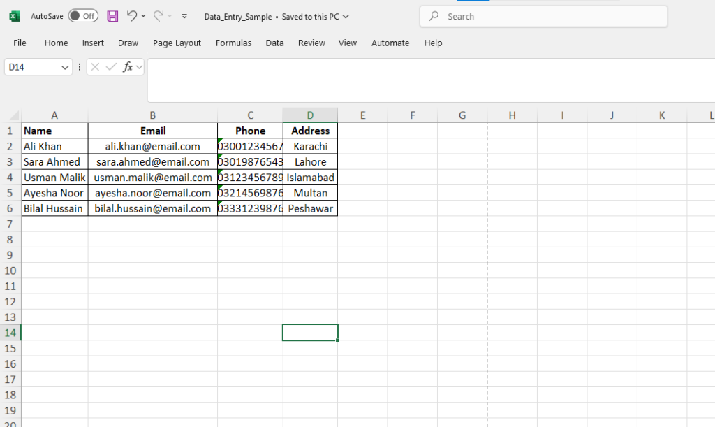 سأقوم بإدخال البيانات بدقة وكتابة Word / Excel - portfolio - 1