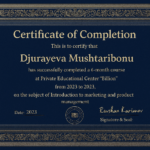 Certificat d’achèvement