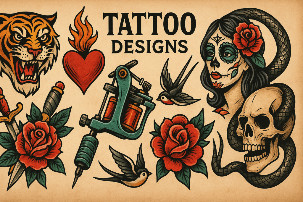 Bannière professionnelle de design de tatouage – Mettant en avant des concepts de tatouage traditionnels et modernes. - portfolio - 1