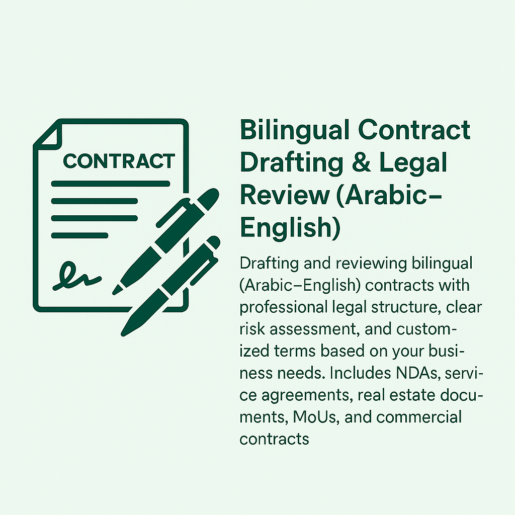 Bilingual Contract Drafting & Legal Review (Arabic–English) - portfolio - 0