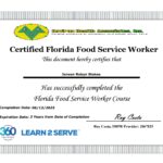 Certified florida food service worker