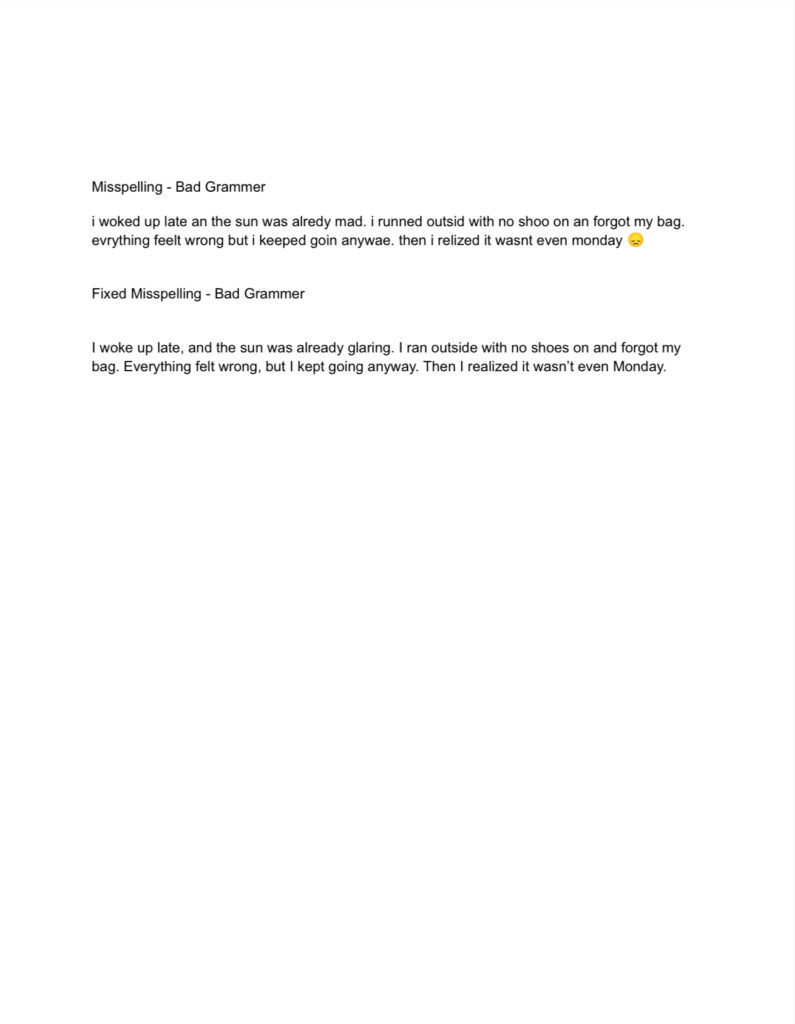 Écriture ( Essais et histoires : Correction des fautes d’orthographe et de grammaire - portfolio - 1