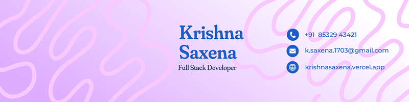 Krishna Saxena - cover
