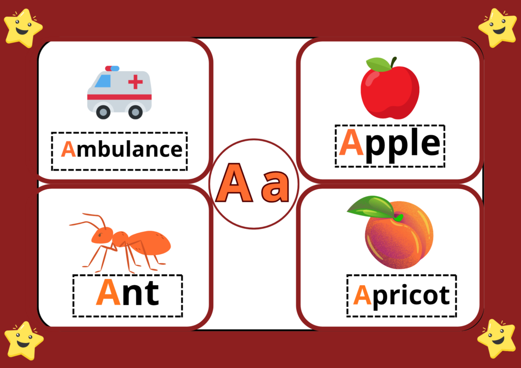 Design of 26 flashcards for English characters ready to be printed. - portfolio - 1