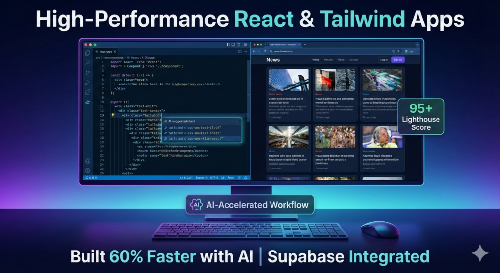 ابن تطبيقات React وTailwind عالية الأداء بسرعة 60٪ باستخدام الذكاء الاصطناعي - portfolio - 0