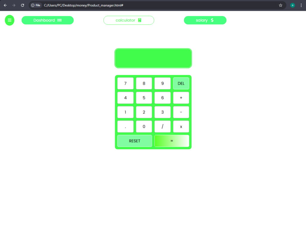 Dashboard لاداره المنتجات مع صفحه اداره مبيعات كامله - portfolio - 2