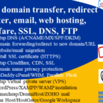 إعداد نقل النطاق، إعادة التوجيه، التسجيل، البريد الإلكتروني، استضافة الويب، Cloudfare، SSL، DNS - عن بُعد