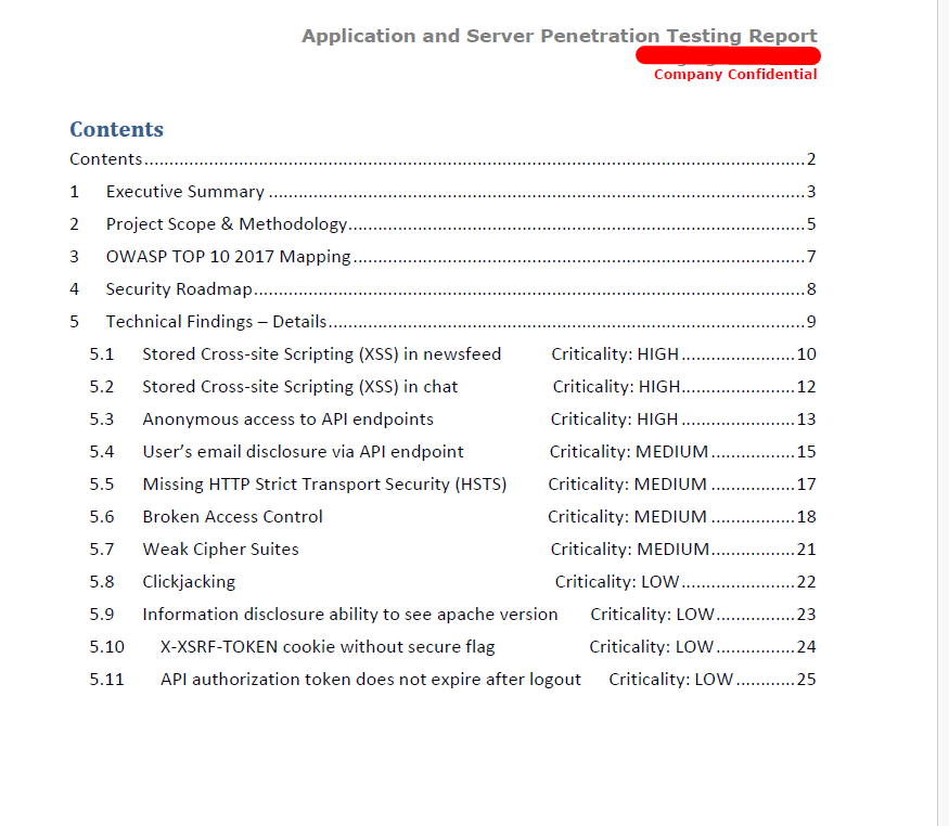 Penetration Testing of Web Application (and supporting infrastructure) - portfolio - 0
