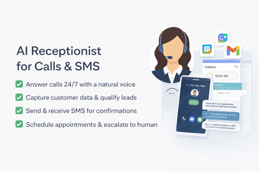 Réceptionniste IA pour votre entreprise (appels + SMS + prise de rendez-vous) - portfolio - 0