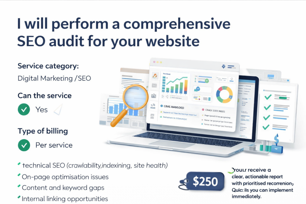 I will perform a comprehensive SEO audit for your website - portfolio - 0