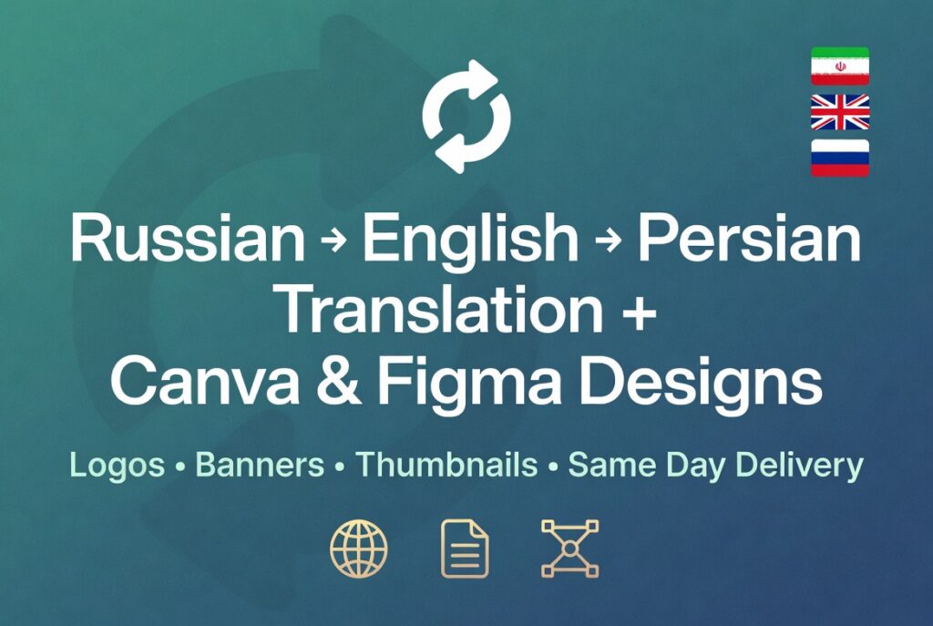 I will do fast & accurate Russian-English-Persian translation + simple graphic designs (logos, banners, thumbnails) - portfolio - 2