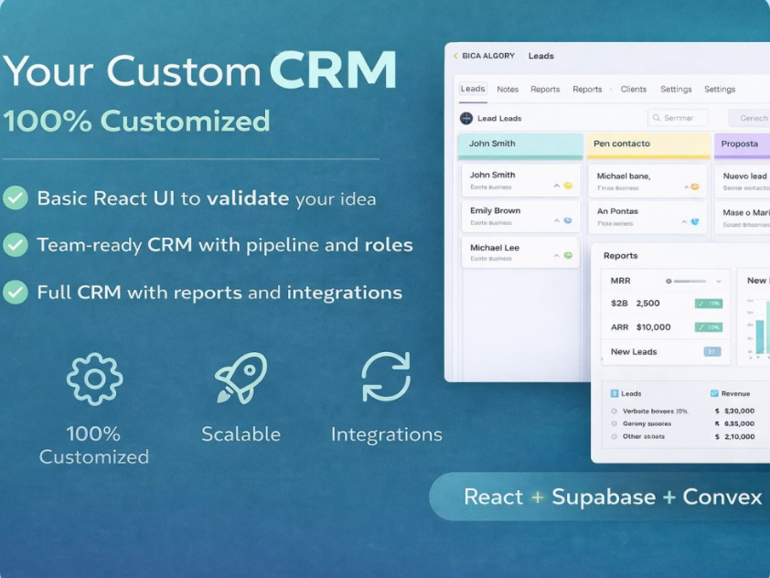 سأبني نظام CRM مخصص حديث لعملك (React + Supabase/Convex) - portfolio - 0