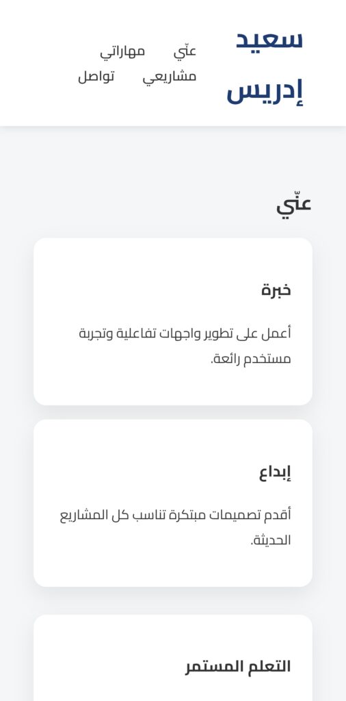 ور ومصمم مواقع ويب Frontend - portfolio - 2