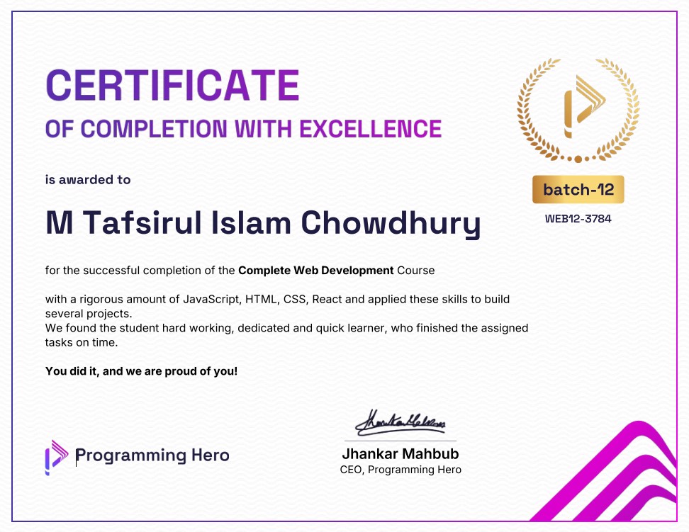 M Tafsirul Islam Chowdhury - portfolio - 0