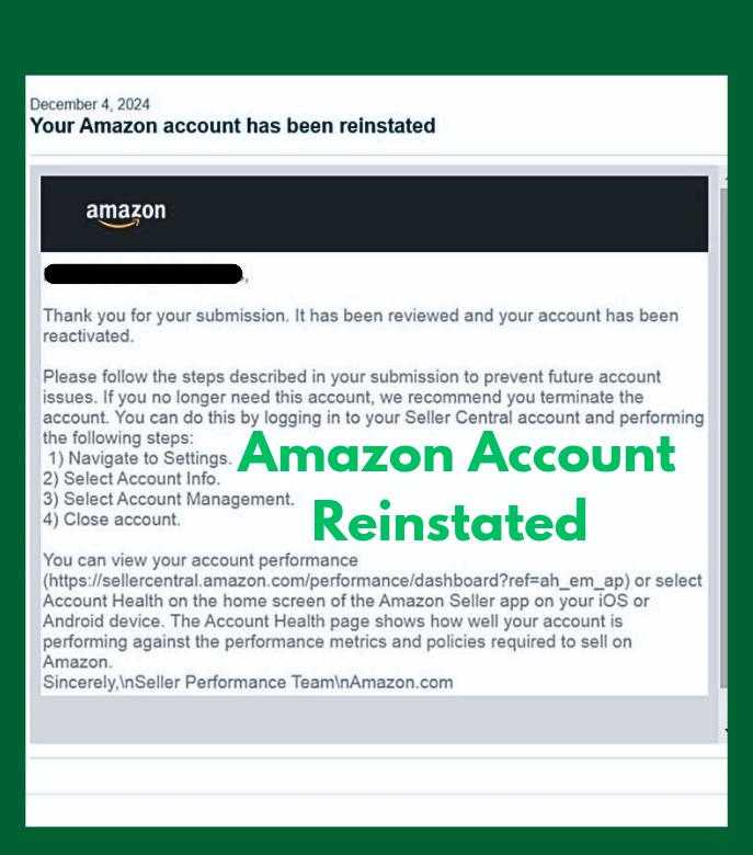 I will reinstate your suspended amazon account and write a professional POA - portfolio - 2
