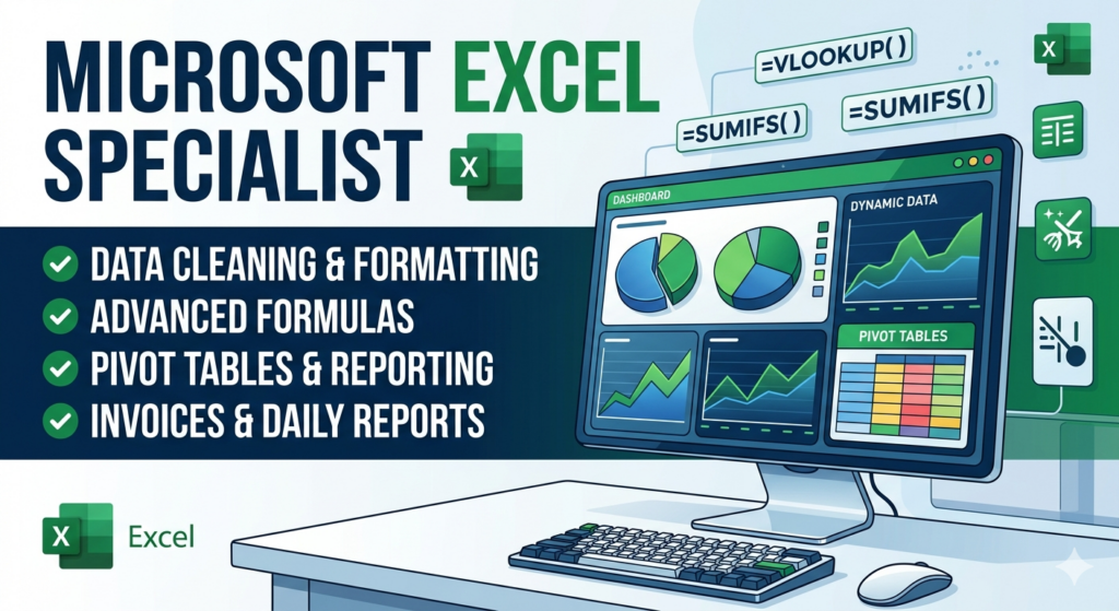 I will provide Expert Data Entry, MS Excel Reports, and Urdu/English Composing. - portfolio - 0