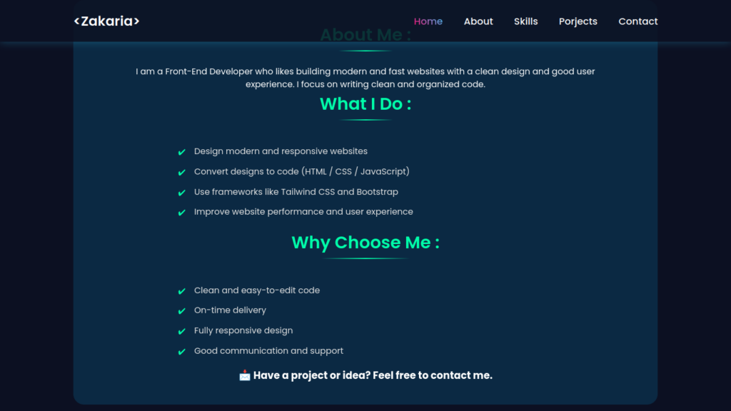 Créer un frontend professionnel pour un site web - portfolio - 1