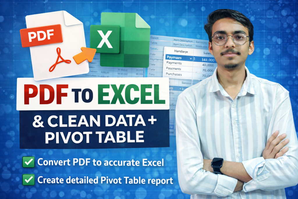 سأحول PDF إلى Excel، وأنظف البيانات وأصنع تقارير Pivot Table - portfolio - 0