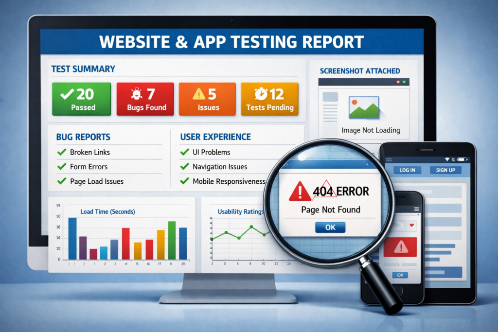I will test your website or app and provide a detailed report - portfolio - 0
