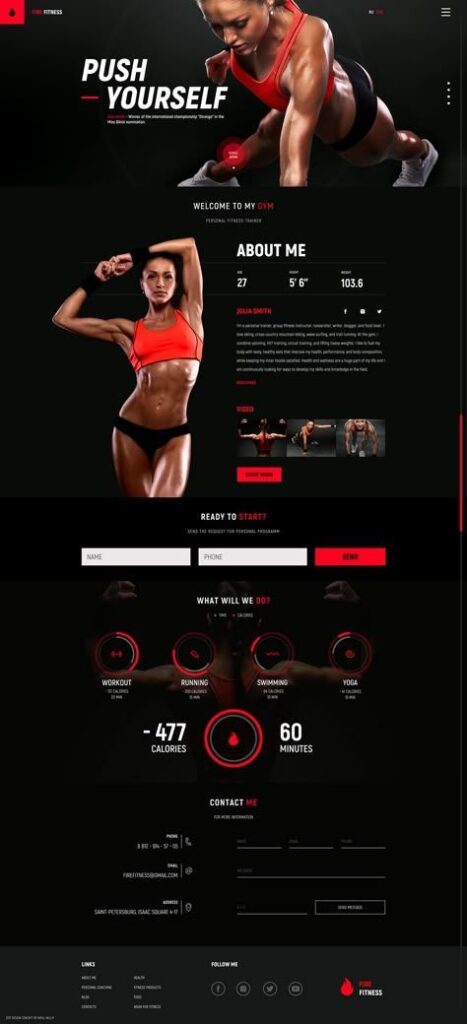 Conception de sites web pour entraîneurs, entraîneurs personnels et instructeurs sportifs - portfolio - 1
