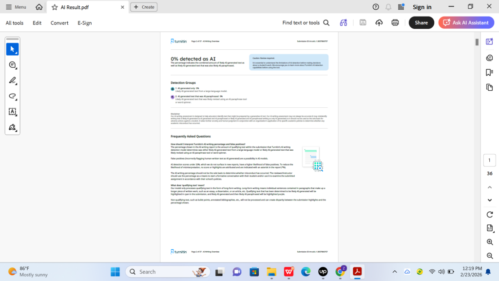 Je remettrai un article académique ou un rapport de recherche bien documenté, correctement formaté, sans IA et sans plagiat, dans un délai de 3 à 5 jours, garantissant la clarté. - portfolio - 0