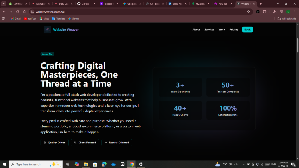 I specialize in creating high-performance, custom websites tailored to your unique business goals. I blend professional development wit - portfolio - 0