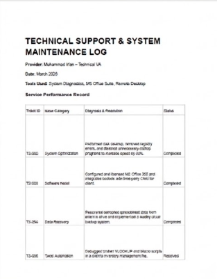 Expert Virtual Assistant, Technical Computer Services, Administrative Support - portfolio - 0