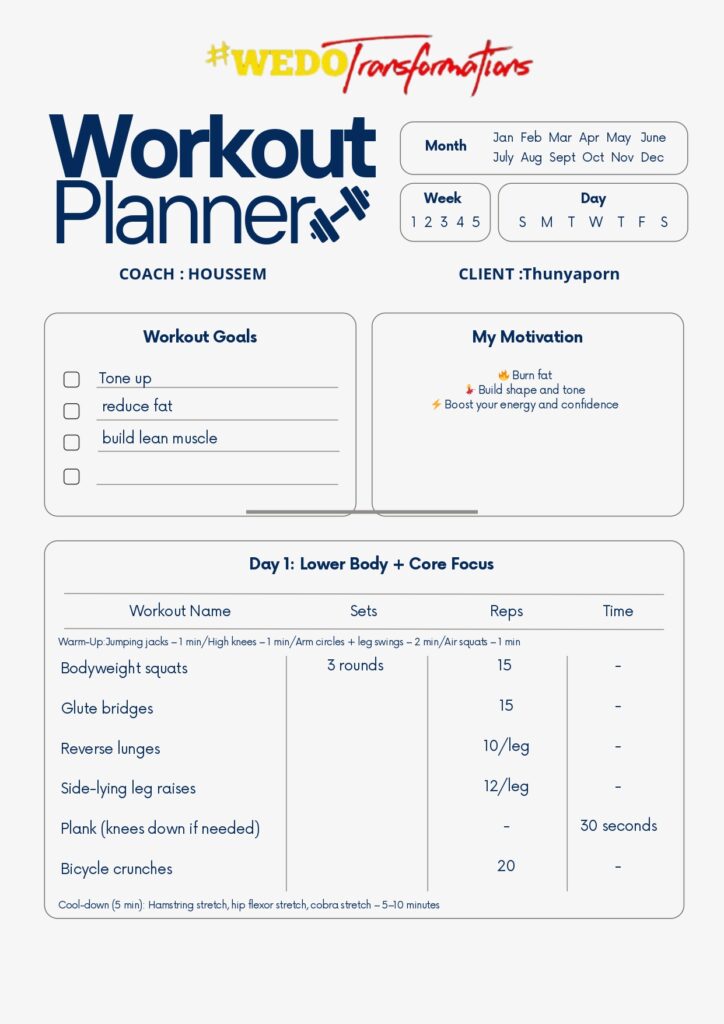 Custom Workout Plan - portfolio - 0