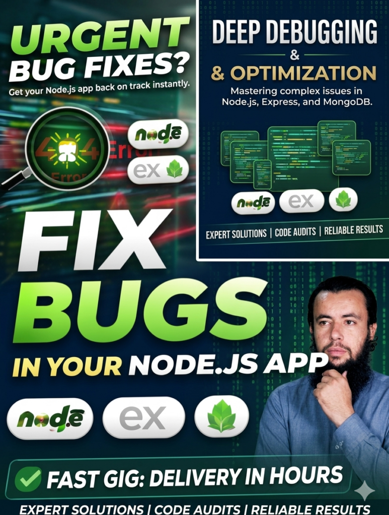 Je corrigerai les bugs dans votre API nodejs, Express, Python, Flask API et application - portfolio - 1