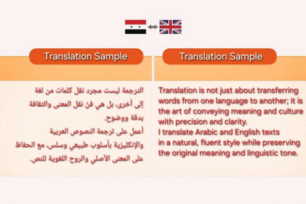 I will translate your text professionally from Arabic to English and vice versa - portfolio - 1
