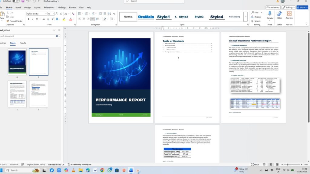 Mise en forme professionnelle des rapports et des documents - portfolio - 0