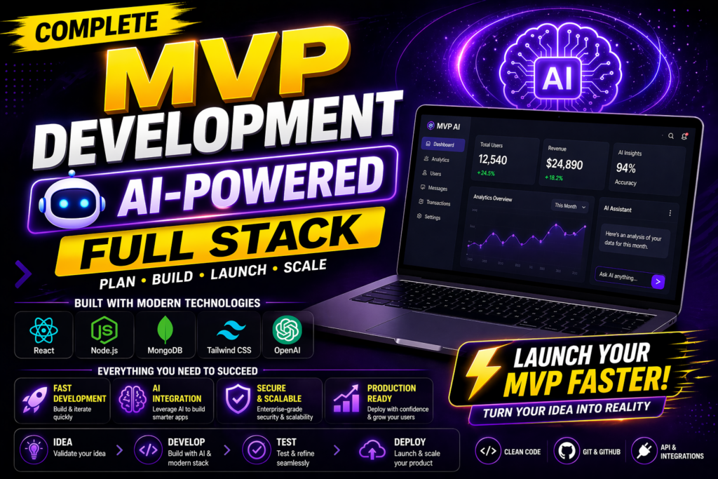 تطوير MVP الكامل — نظام كامل مدعوم بالذكاء الاصطناعي - portfolio - 0