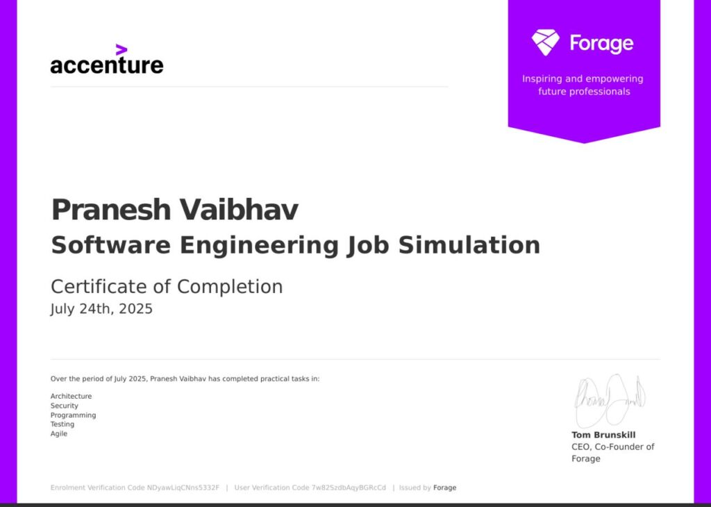 Pranesh Vaibhav - portfolio - 0
