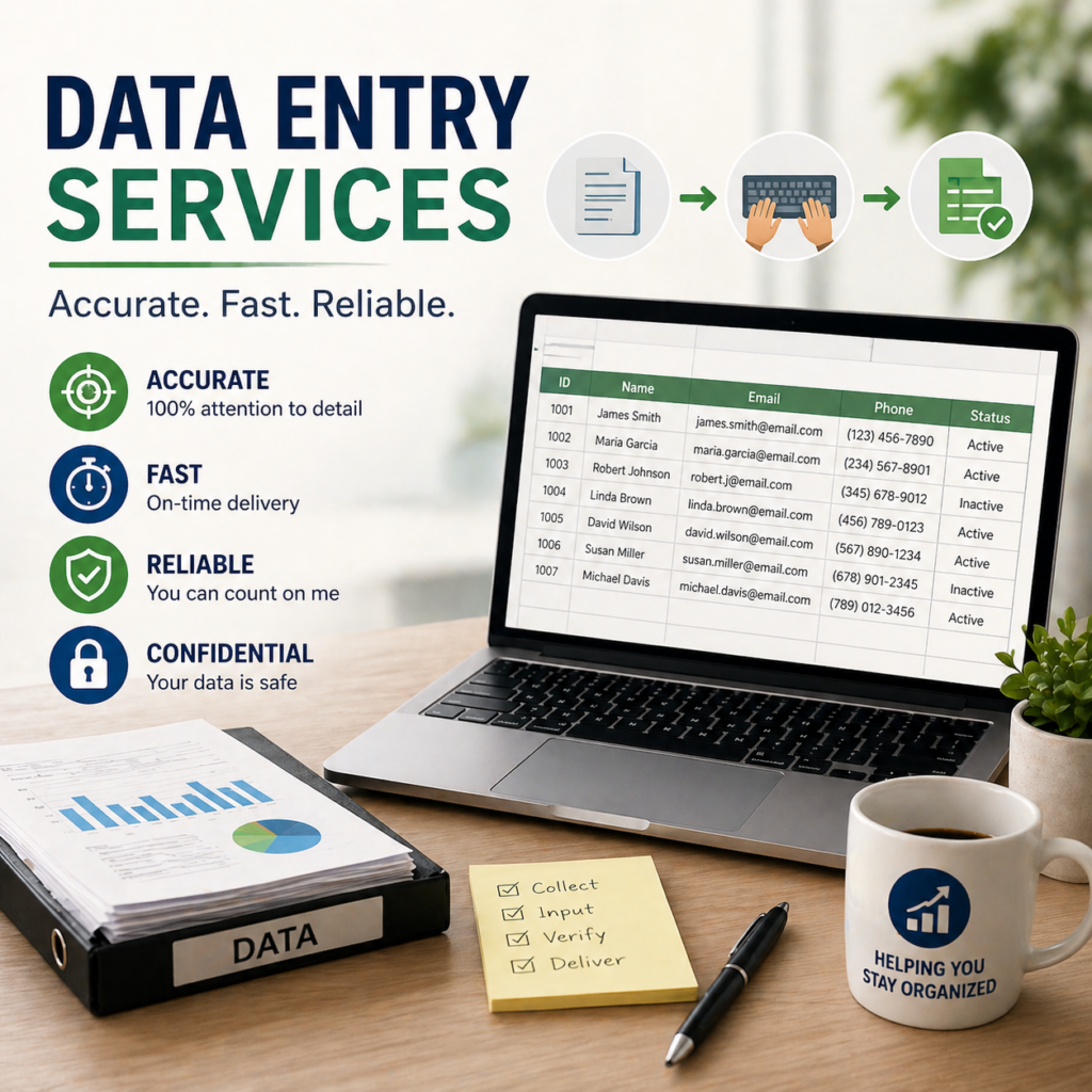 I will do Data Entry Services - portfolio - 0