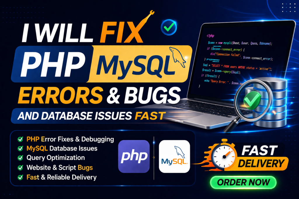 I will customize PHP MySQL web application and fix errors bugs fast - portfolio - 0