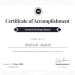 Frontend Developer (React) Certificate