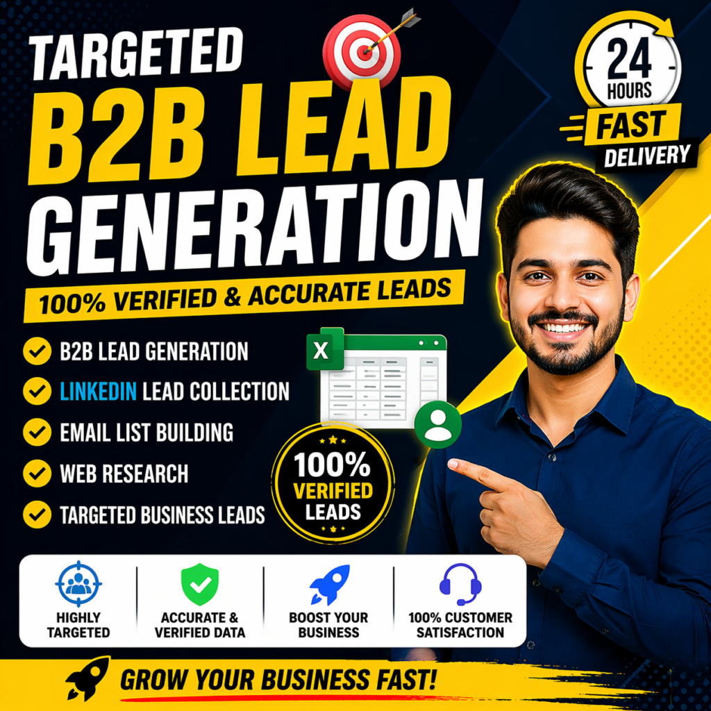 Je fournirai une génération ciblée de leads B2B, la création de listes d’emails et des leads LinkedIn - portfolio - 0