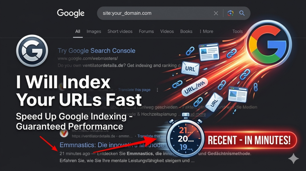 I Will Index Your URLs in Google Instantly No More Waiting - portfolio - 0