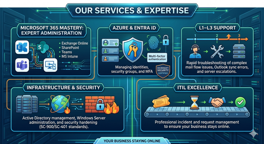 Microsoft 365 & Azure Systems Engineer | دعم L1–L3 والهجرة - portfolio - 0