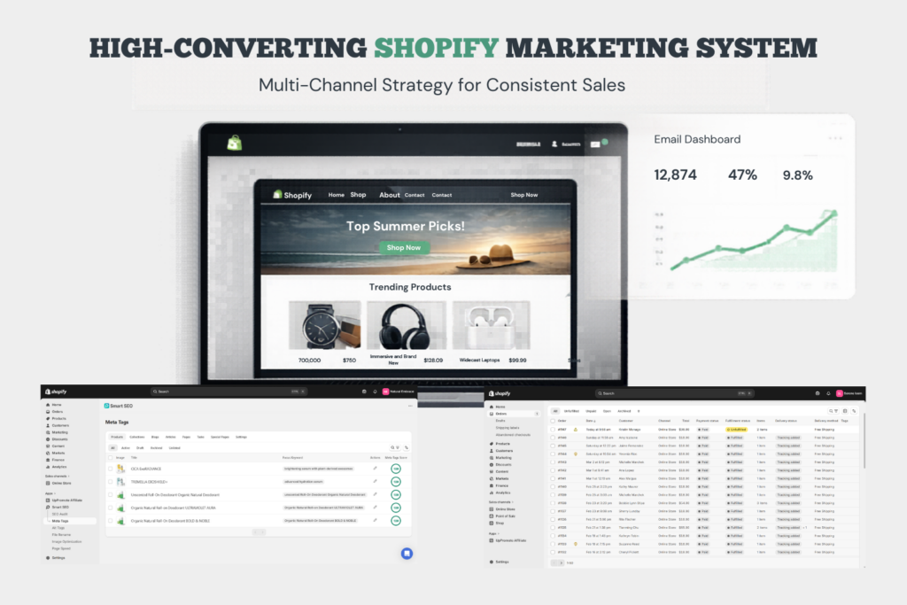 سأضع استراتيجية تسويق كاملة على Shopify مع إعداد البريد الإلكتروني وSEO ووسائل التواصل الاجتماعي لتعزيز مبيعات المتاجر - portfolio - 1