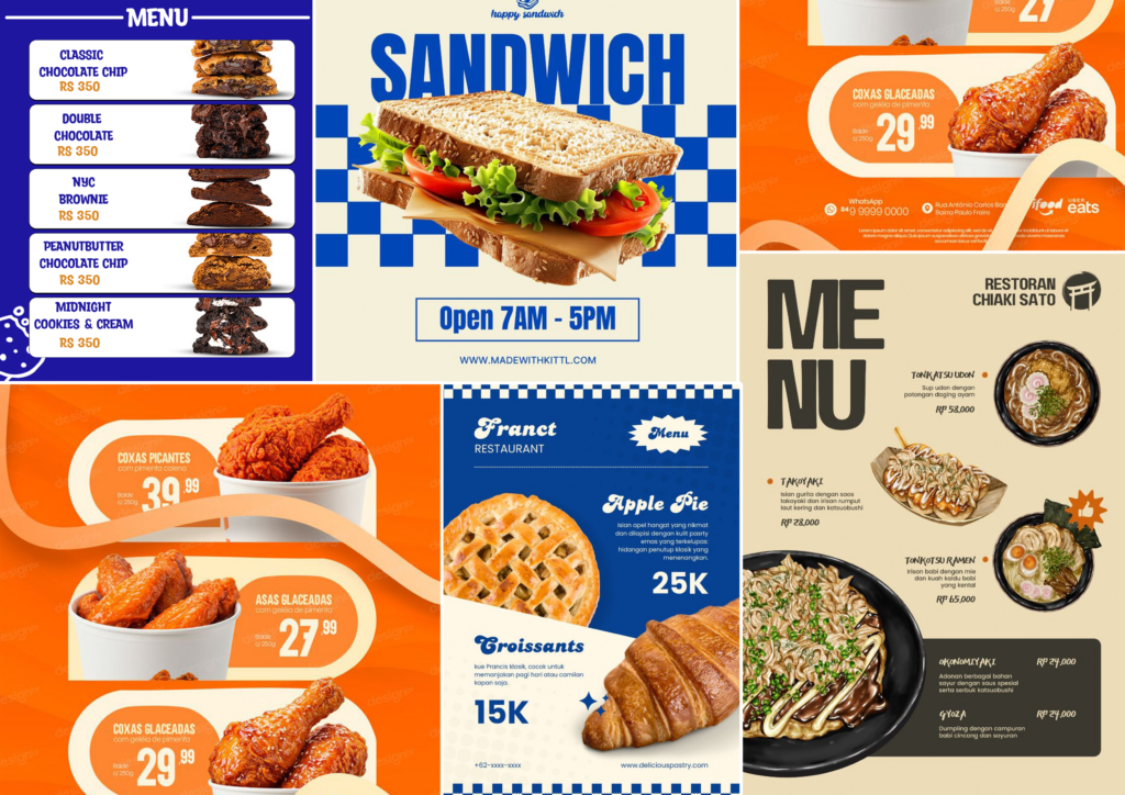 Je vais concevoir un menu moderne pour restaurants numériques, des maquettes - portfolio - 0