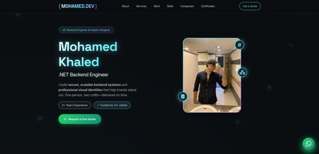 تطوير صفحات الهبوط المهنية React.js - portfolio - 0