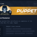 Hack The Box Certificate of Completion: Mini Pro Labs (Puppet)