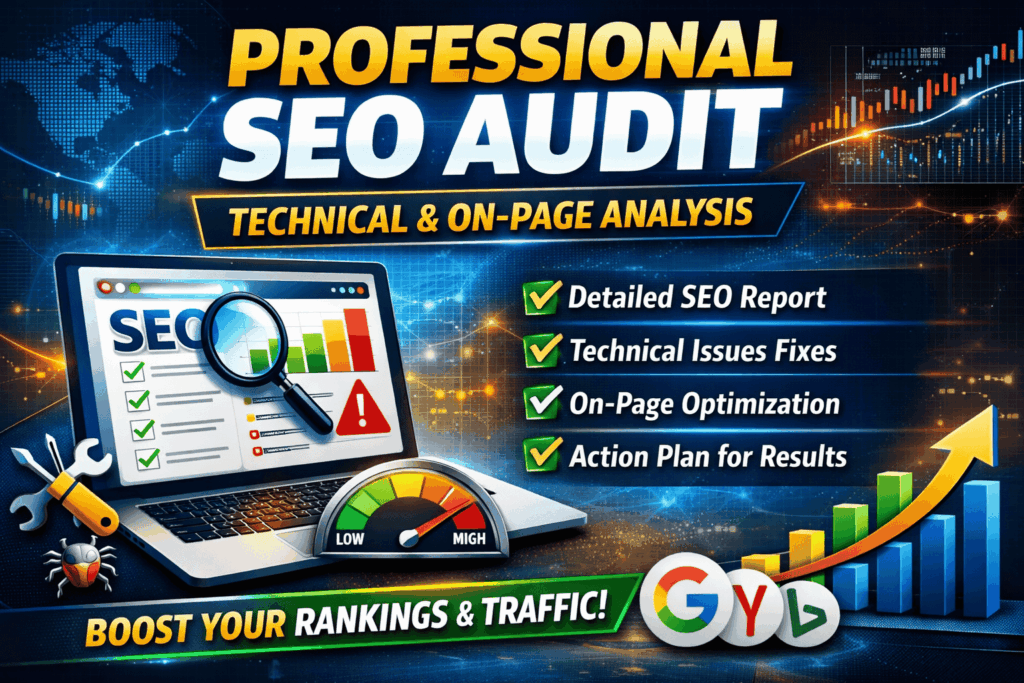 Audit SEO professionnel avec rapport technique sur la page - portfolio - 0