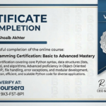 Python Programming Certification: Basic to Advanced Mastery